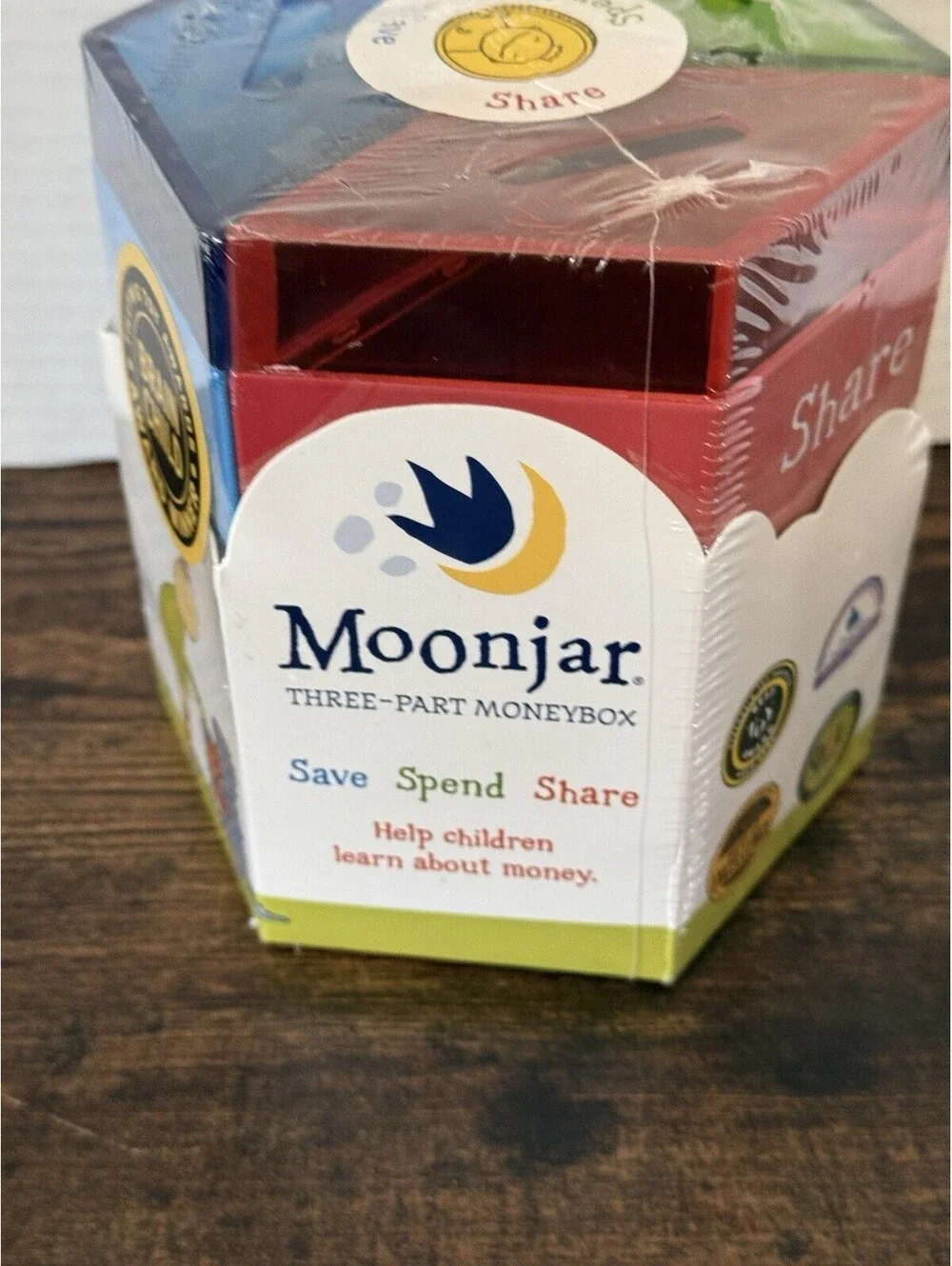 Moonjar Three-Part Moneybox Save Spend Share Money Management Toy New Sealed